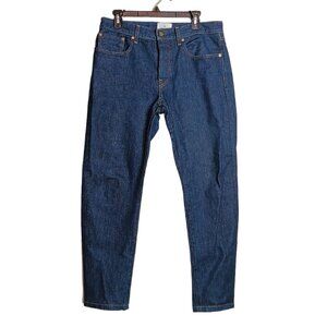 Sid Mashburn Straight Jeans Mens 33x30 Dark Wash Tapered Button Fly 100% Cotton